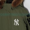 MLB - Chest Embroidered Logo Fur Collar Hooded Down Jacket