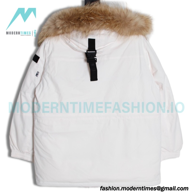 MLB - Chest Embroidered Logo Fur Collar Hooded Down Jacket