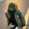 MLB - Chest Embroidered Logo Fur Collar Hooded Down Jacket