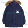 MLB - Chest Embroidered Logo Fur Collar Hooded Down Jacket