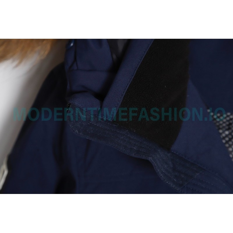 MLB - Chest Embroidered Logo Fur Collar Hooded Down Jacket