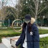MLB - Chest Embroidered Logo Fur Collar Hooded Down Jacket