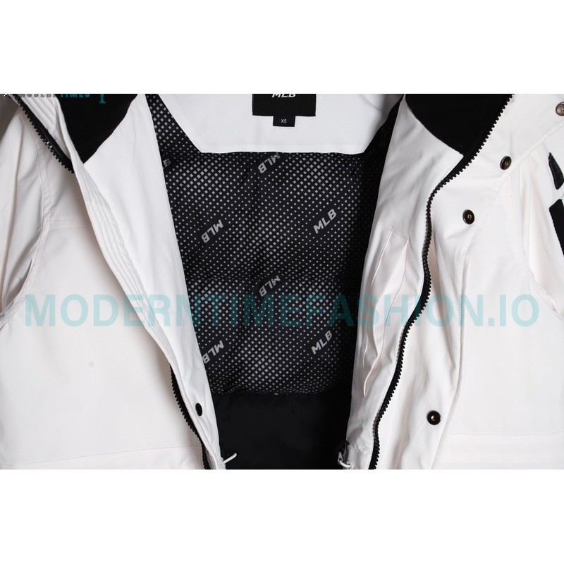 MLB - Chest Embroidered Logo Fur Collar Hooded Down Jacket