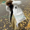 MLB - Chest Embroidered Logo Fur Collar Hooded Down Jacket
