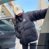 MLB - Button Label Embroidered Short Thickened Down Jacket