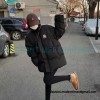 MLB - Button Label Embroidered Short Thickened Down Jacket