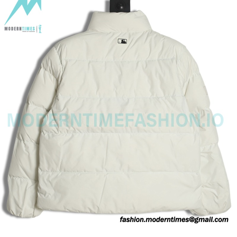 MLB - Button Label Embroidered Short Thickened Down Jacket