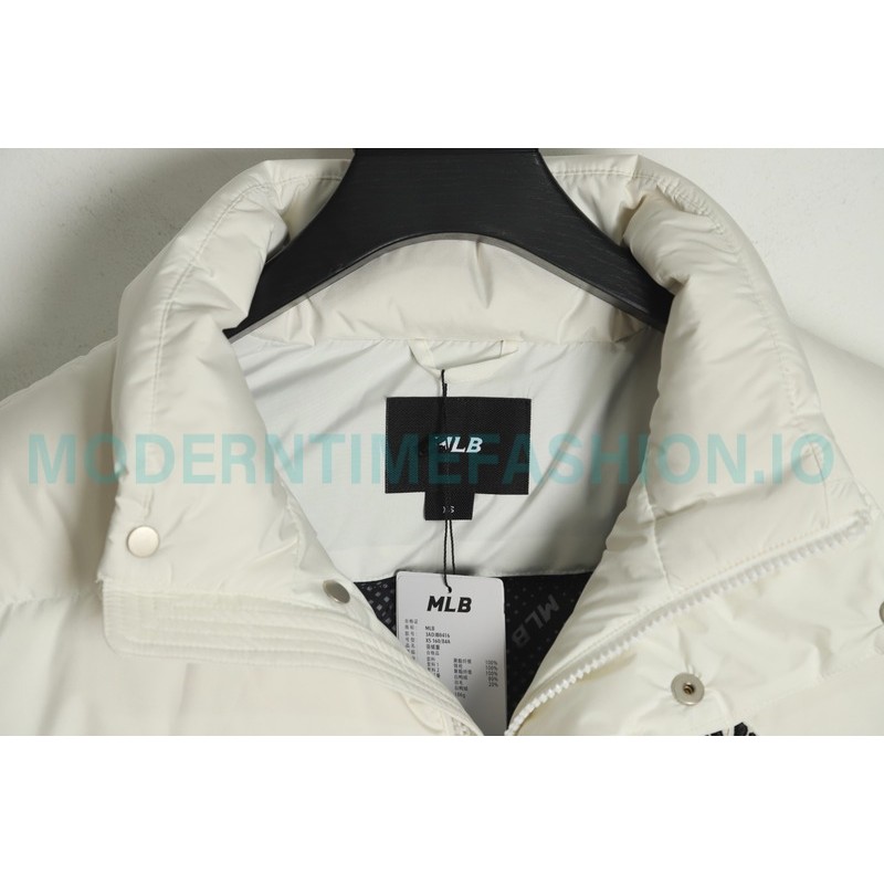 MLB - Button Label Embroidered Short Thickened Down Jacket
