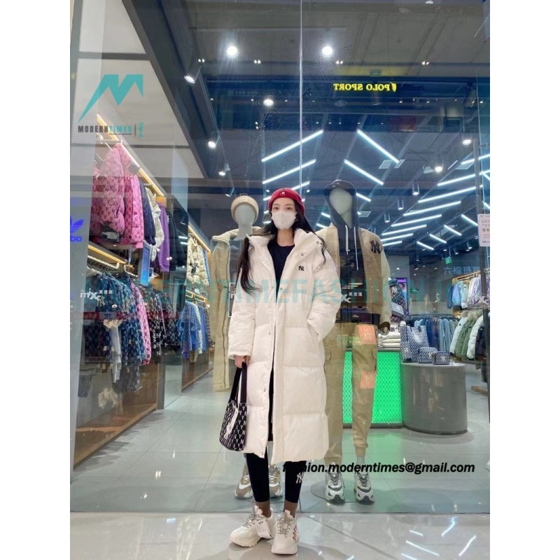 MLB - Button Small Embroidered Logo Long Down Jacket