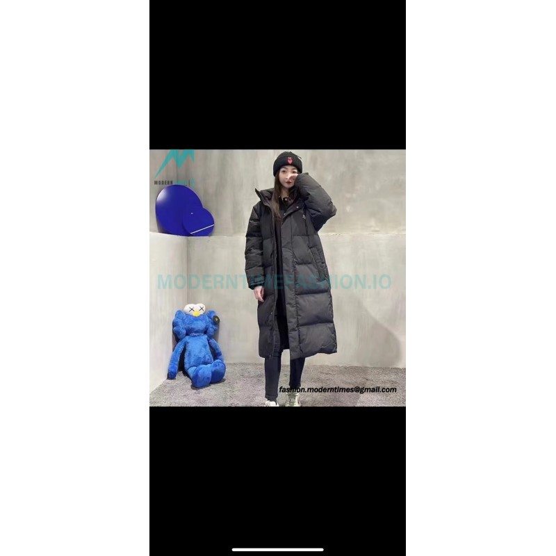 MLB - Button Small Embroidered Logo Long Down Jacket