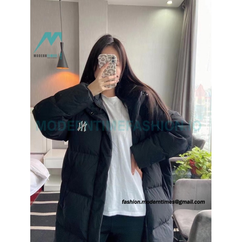 MLB - Button Small Embroidered Logo Long Down Jacket