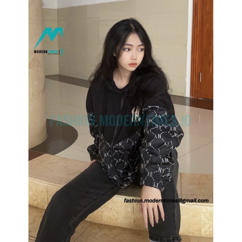 MLB - Logo printed Letter Hooded Long-sleeved Printed Jacket