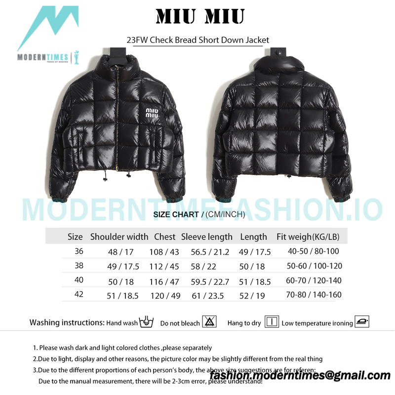 Miu Miu - 23FW Check Bread Short Down Jacket