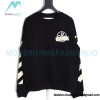 Off-White - Yellow Tape Crew neck Hoodie