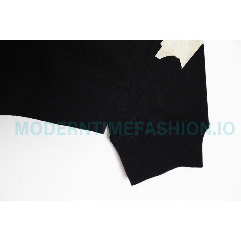 Off-White - Yellow Tape Crew neck Hoodie