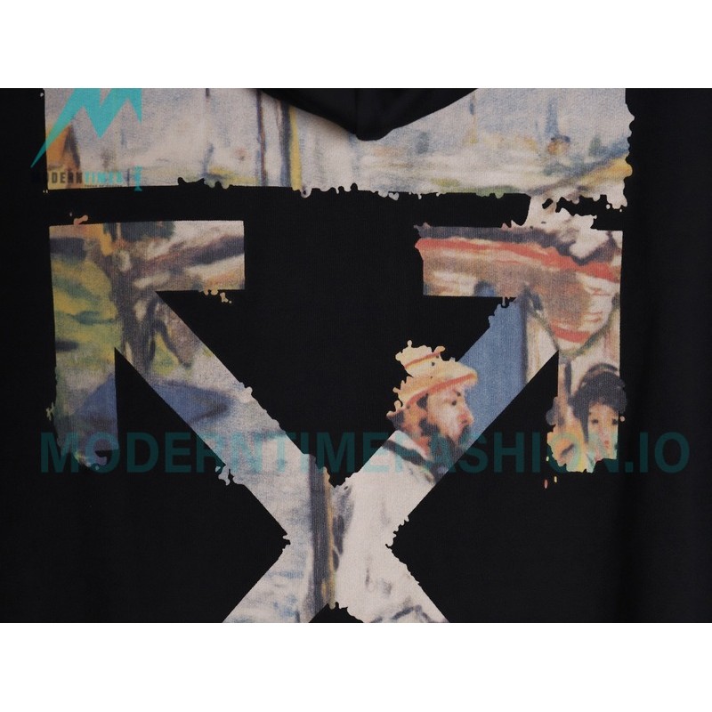 Off White - Monet Oil Painting Printed Zipper Hoodie