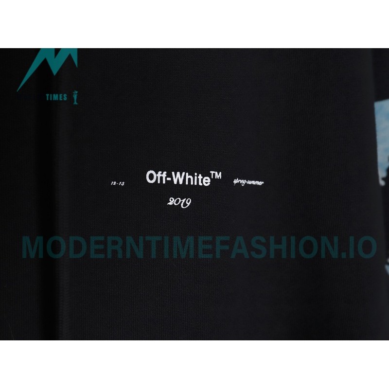Off White - Monet Oil Painting Printed Zipper Hoodie