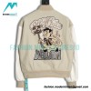 Off White - Milan Stitched Embroidery Heavy Hot Diamond Baseball Jacket