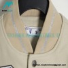 Off White - Milan Stitched Embroidery Heavy Hot Diamond Baseball Jacket
