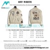 Off White - Milan Stitched Embroidery Heavy Hot Diamond Baseball Jacket