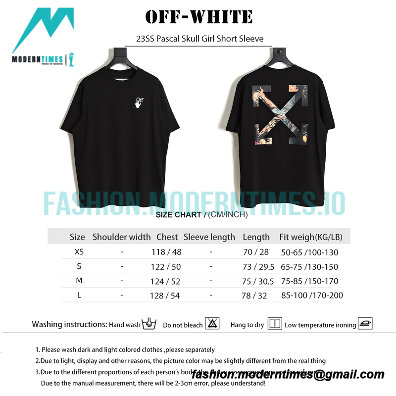 Off White - 23SS Pascal Skull Girl Short Sleeve