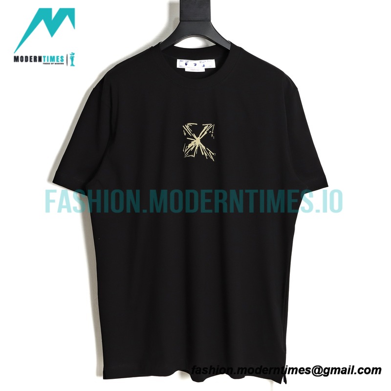 Off White - 23ss Sketch Splashed Ink Arrow Letters Short Sleeve