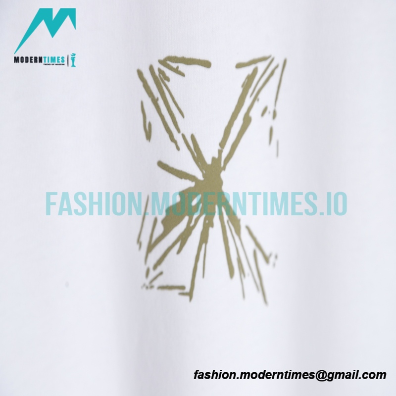 Off White - 23ss Sketch Splashed Ink Arrow Letters Short Sleeve