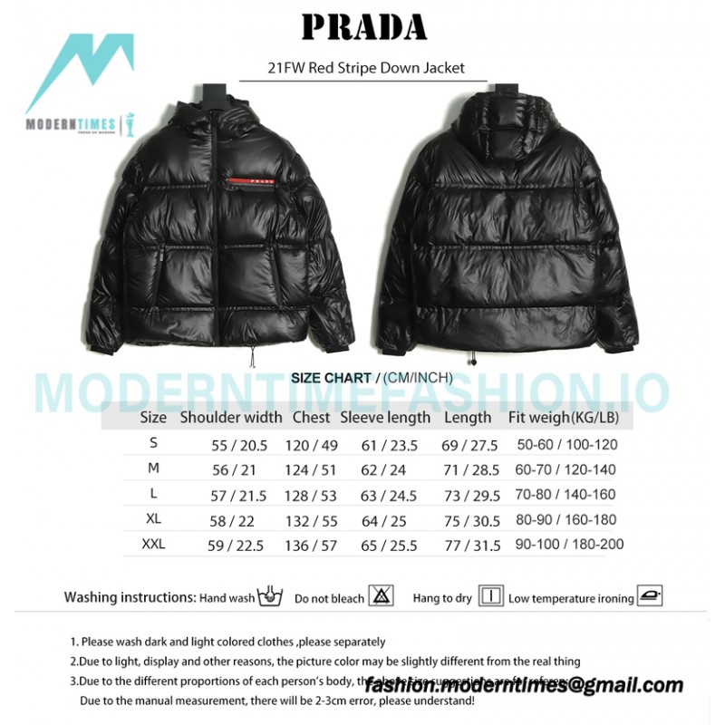 Prada - 21FW Red Stripe Down Jacket