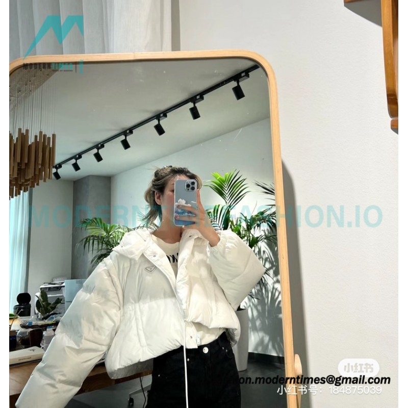 Prada - Inverted Triangle Neckline Short Down Jacket
