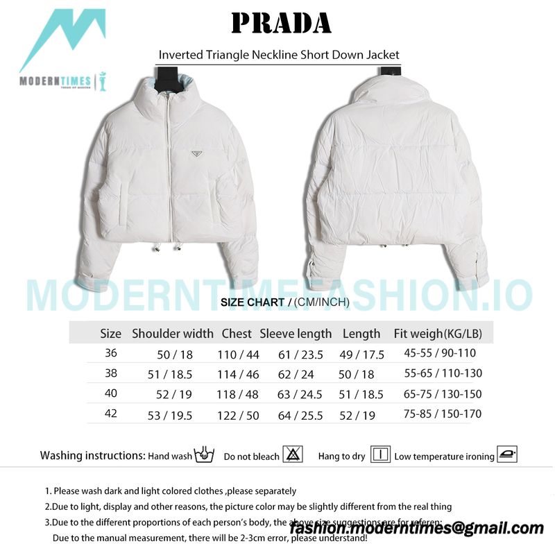 Prada - Inverted Triangle Neckline Short Down Jacket