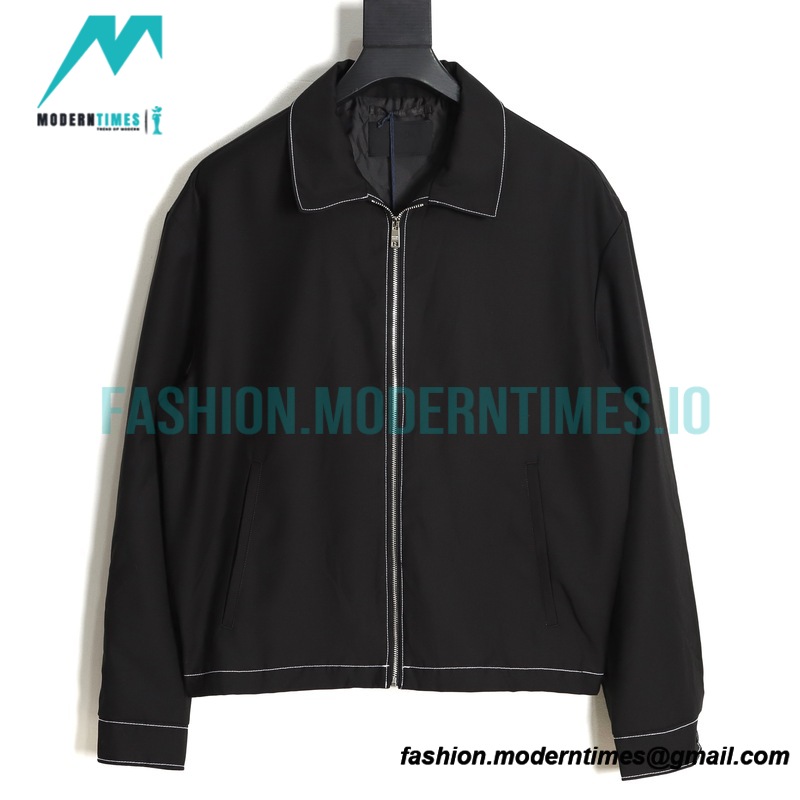 Prada - 23SS Fleece Jacket With Bright Line Lapel