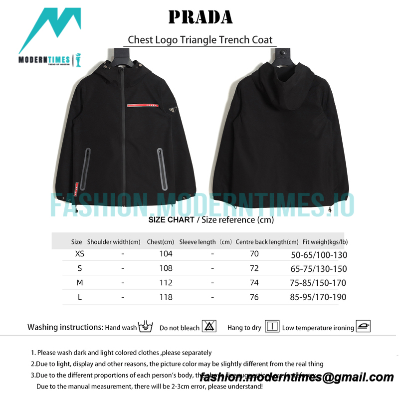 Prada - Chest Logo Triangle Trench Coat