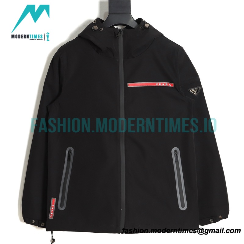 Prada - Chest Logo Triangle Trench Coat