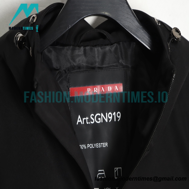 Prada - Chest Logo Triangle Trench Coat