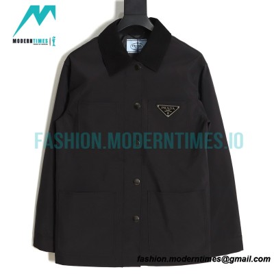 Prada - 23SS Corduroy Collar Zip-up Jacket