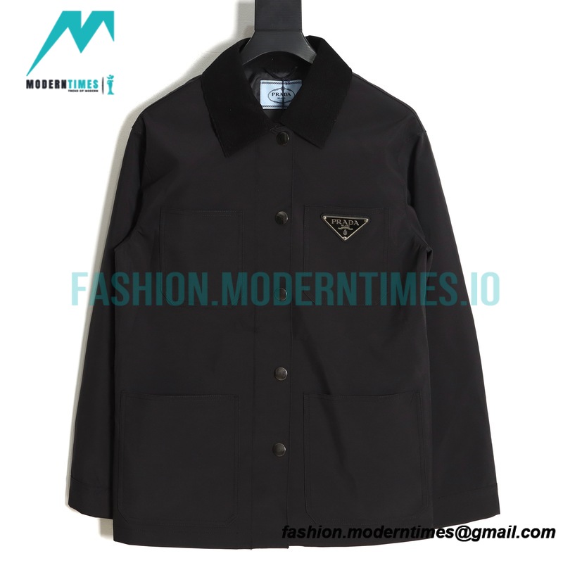 Prada - 23SS Corduroy Collar Zip-up Jacket