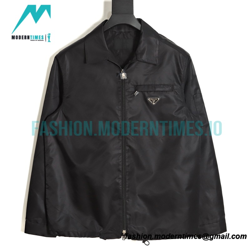 Prada - 23SS Lapel Pocket Nylon Long-sleeved Jacket