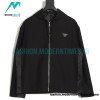 Prada - 23SS Triangle Pocket Wool Patchwork Hooded Jacket
