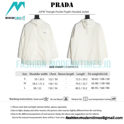 Prada - 22FW Triangle Pocket Poplin Hooded Jacket