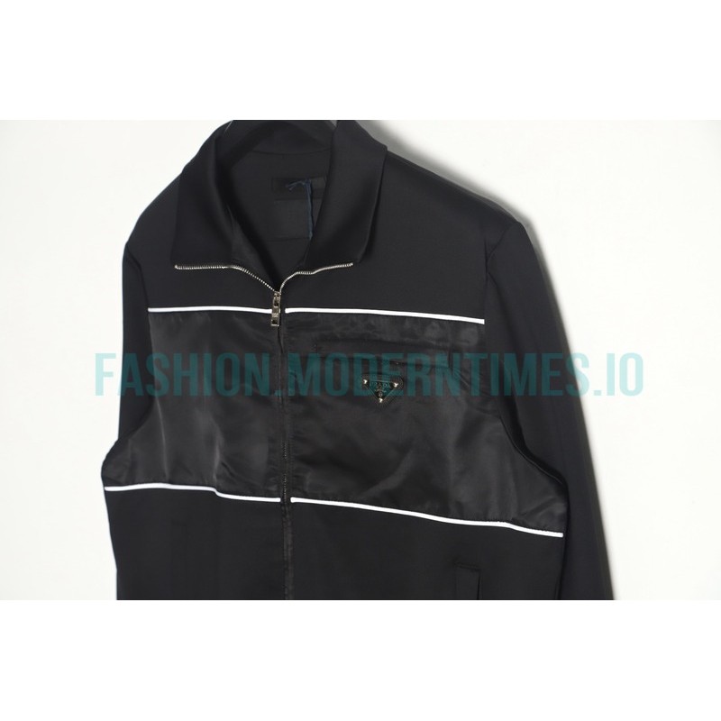 Prada - 23SS Recycled Nylon Spliced Stand-up Collar Jacket