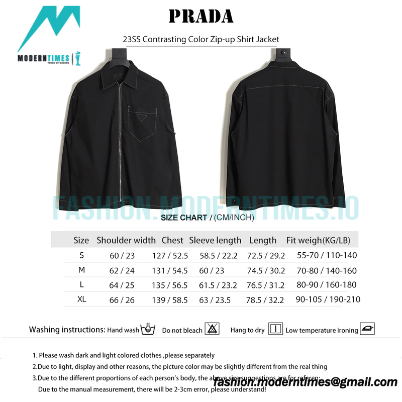 Prada - 23SS Contrasting Color Zip-up Shirt Jacket