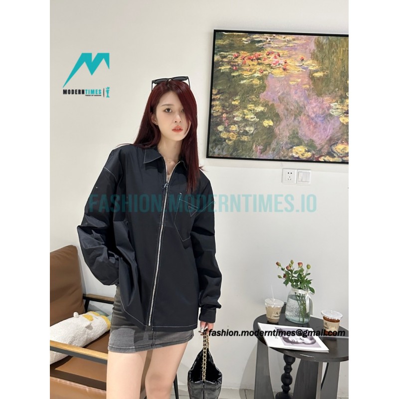 Prada - 23SS Contrasting Color Zip-up Shirt Jacket