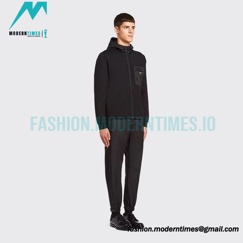 Prada - 23 New Triangle Zipper Patchwork Hooded Jacket