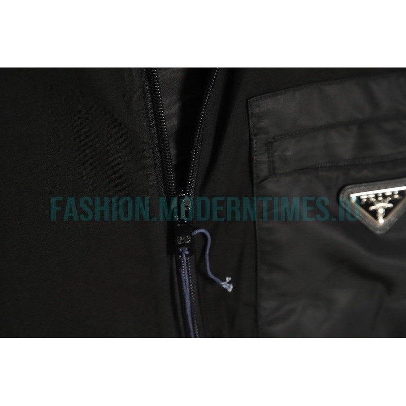 Prada - 23 New Triangle Zipper Patchwork Hooded Jacket
