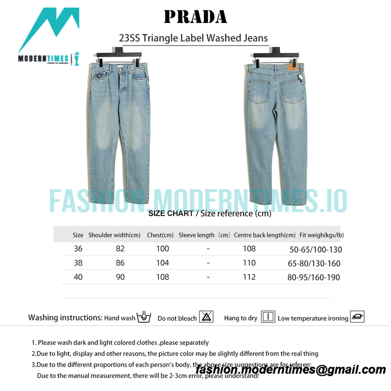 Prada - 23SS Triangle Label Washed Jeans