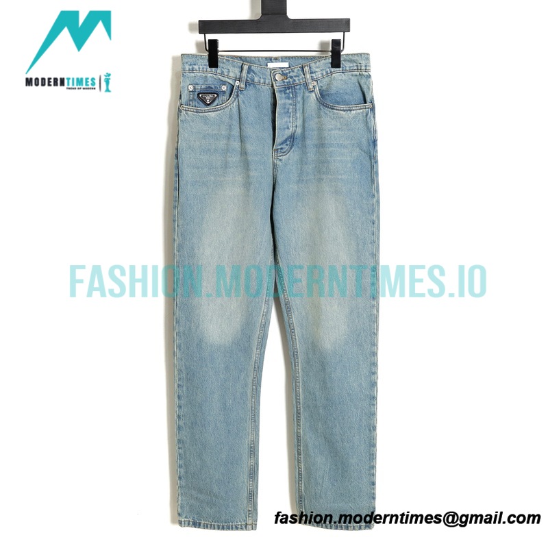 Prada - 23SS Triangle Label Washed Jeans