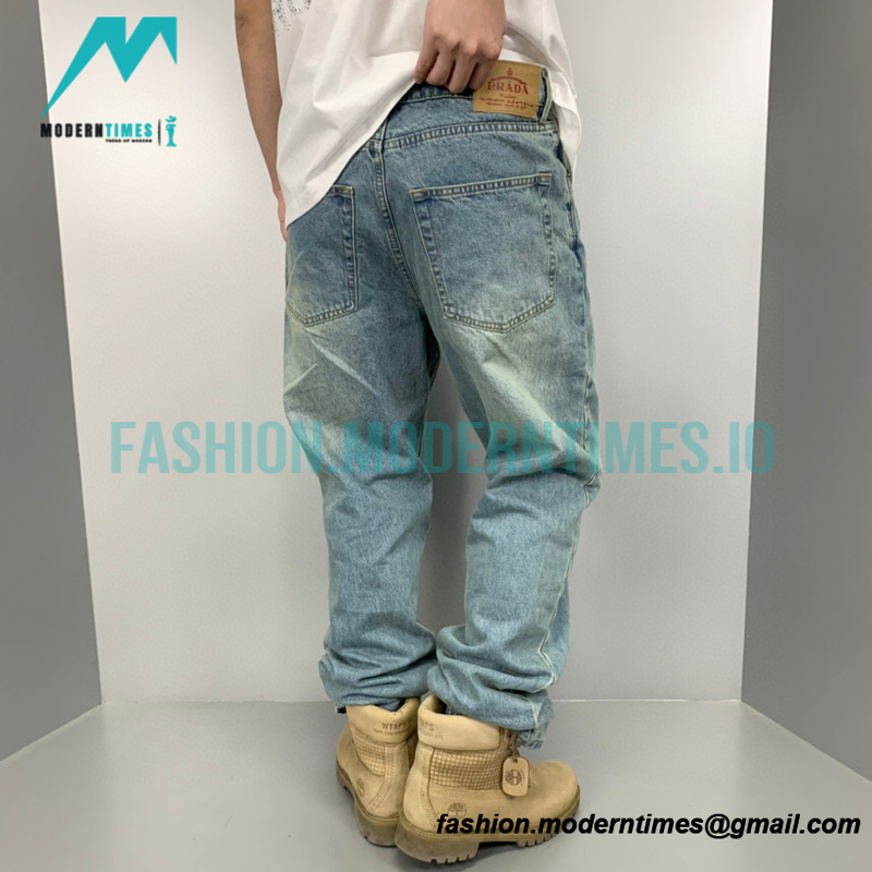Prada - 23SS Triangle Label Washed Jeans