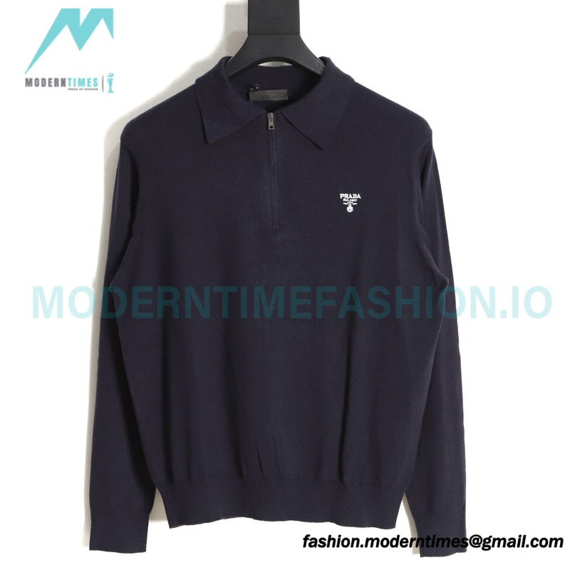 Prada - 23FW Half-zipper Bottom Knit Sweater