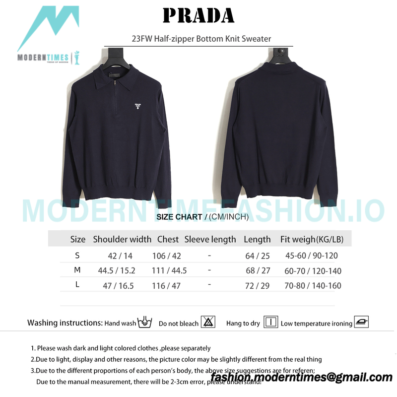 Prada - 23FW Half-zipper Bottom Knit Sweater