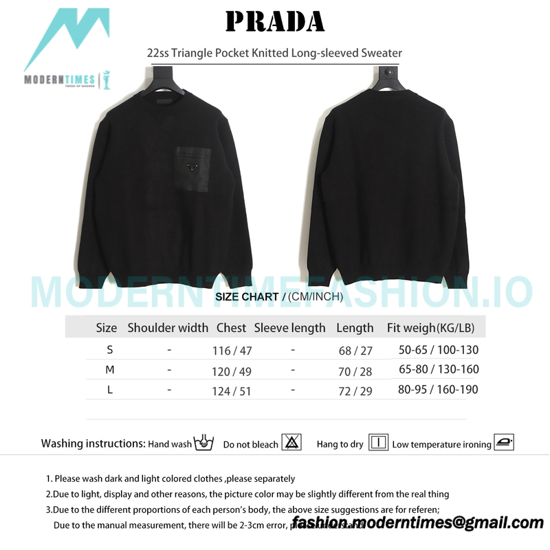 Prada - 22ss Triangle Pocket Knitted Long-sleeved Sweater